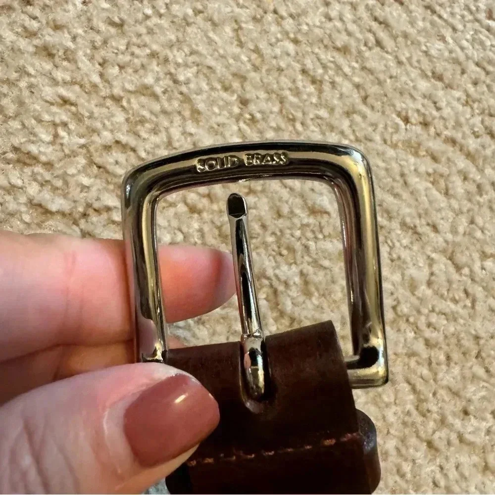 Goodthreads Men's Embroidered Diamond Head Leather‎ Belt